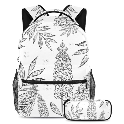 Sac à dos de jour grand format multicolore avec trousse scolaire motif lignes géométriques
