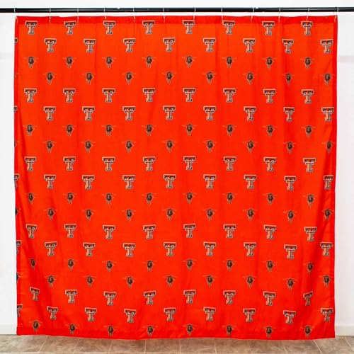 Image of College Covers Everything Comfy Texas Tech Red Raiders Bright and Colorful Shower Curtain Cover 70 inch x 72 inch