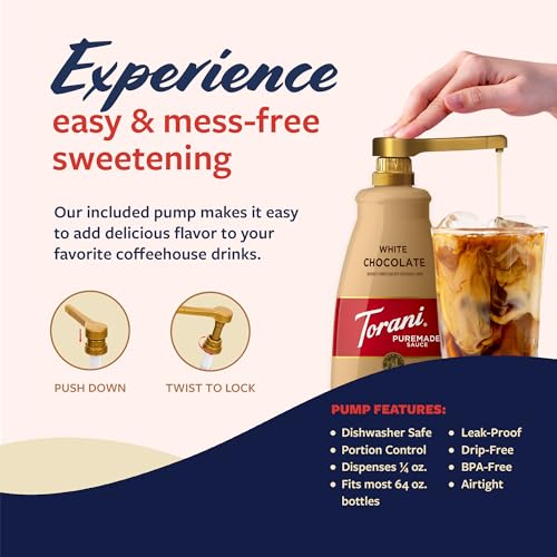 image for Torani Puremade White Chocolate Sauce for Coffeehouse Drinks and Desse