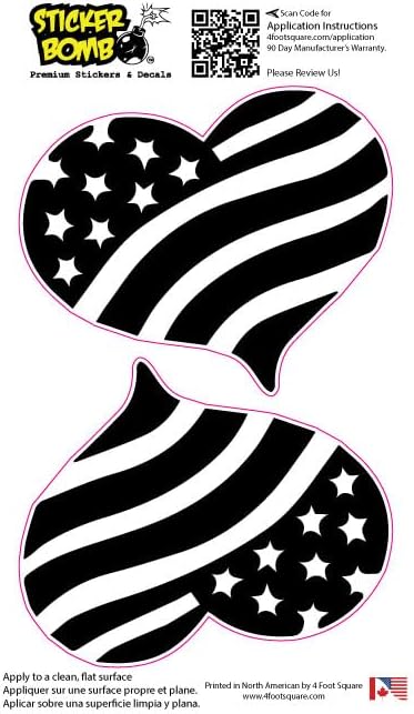 Miniatura 2 de Calcomanía de corazón de la bandera estadounidense de Estados Unidos, calcomanía de Sticker Bomb Vinyl para automóvil, camión, computadora, en