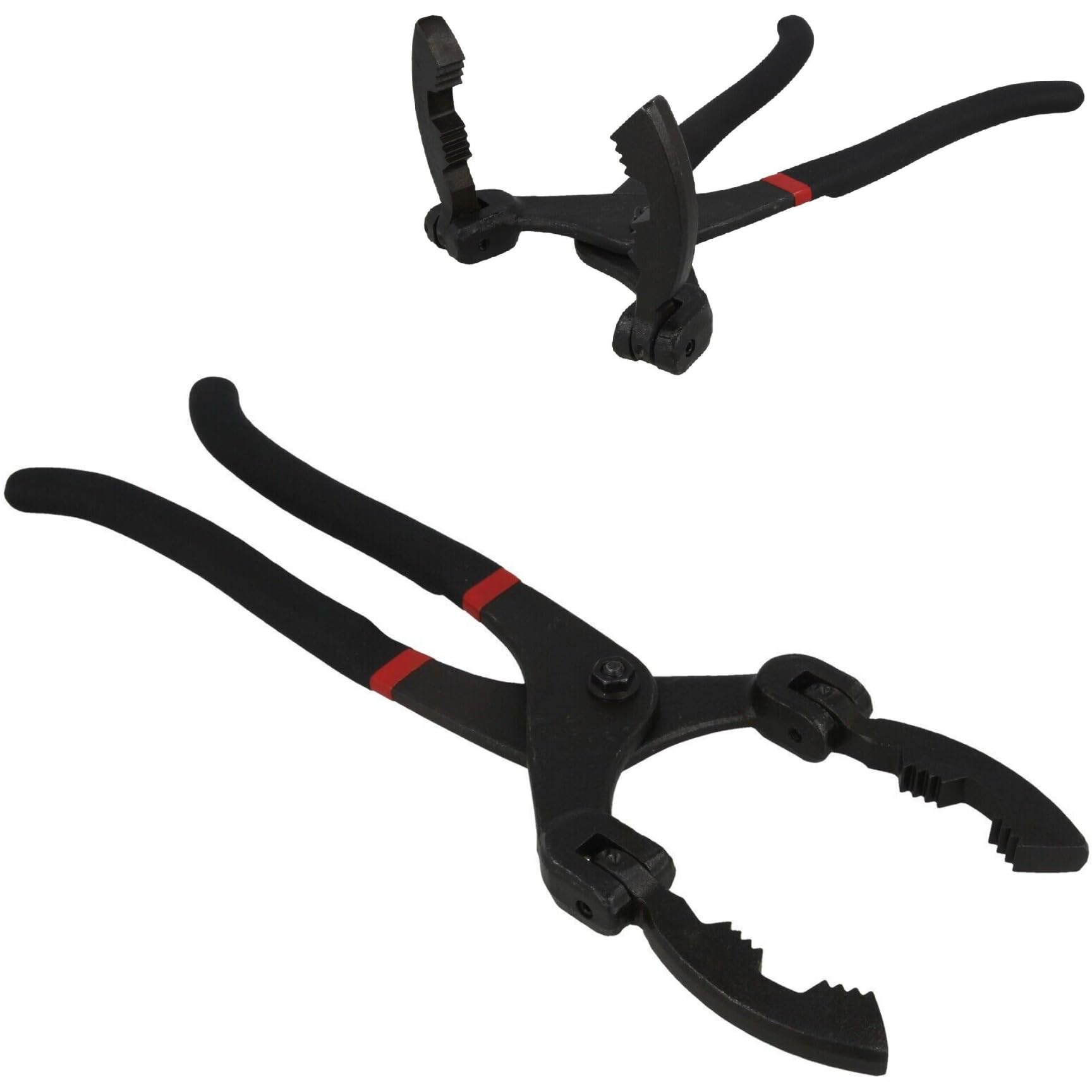 Sbz Black 57Mm - 120Mm Flexi Jaw Oil Filter Pliers Swivel 90 Degrees - Adjustable Jaws, Slip-Joint Handle - Automotive Maintenance Tool