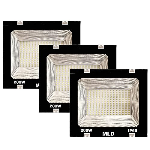 Image of MLD Outdoor led Flood Light 200 Watts Ip66 focus Cool White (200w,Colour-White)-Pack of 3