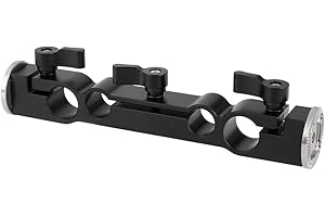 Camvate C2694 15mm & 19mm Dual-port Rod Clamp with M6 Rosette Mount for Shoulder Rig