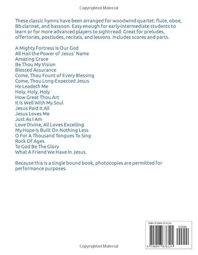 20 Greatest Hymns for Woodwind Quartet