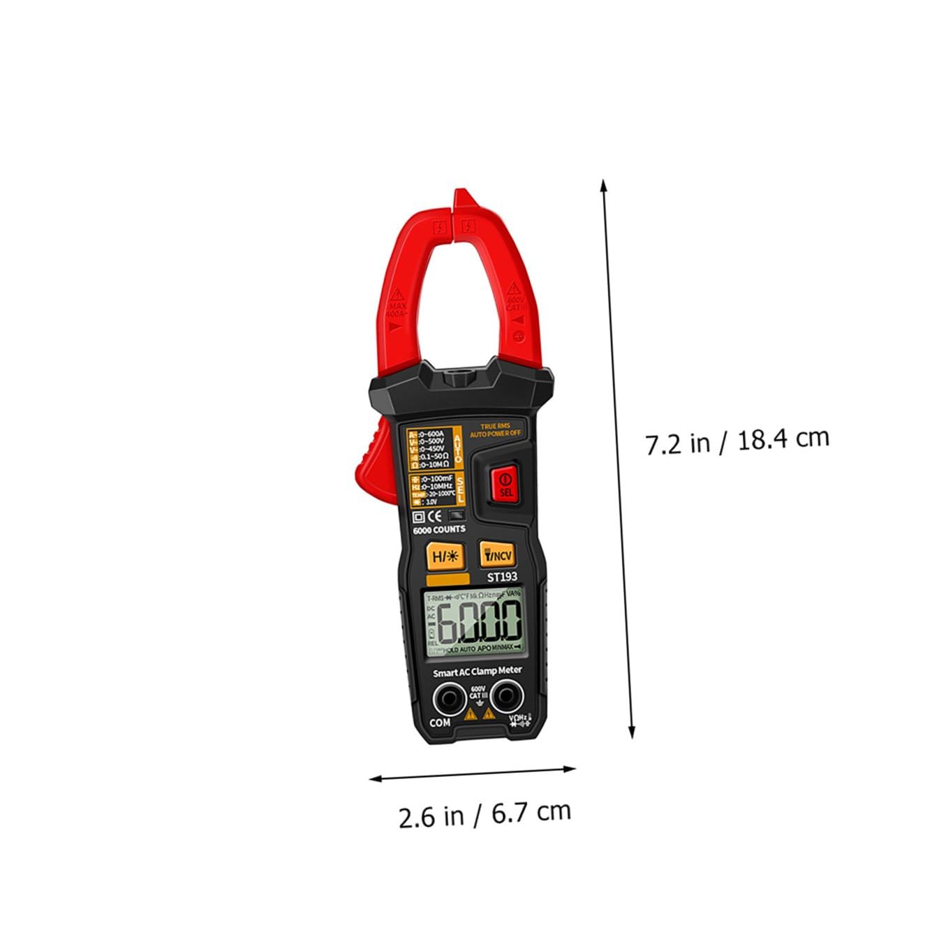 Multimetro Digitale a Pinza St193 Rosso Abs per Misure Elettriche