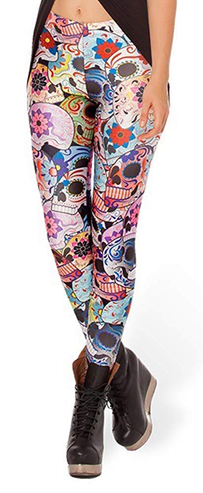 AventyWomens Galaxy Star Digital Printed High Waist Stretchy Ankle Length Footless Pants Elastic Tights Leggings