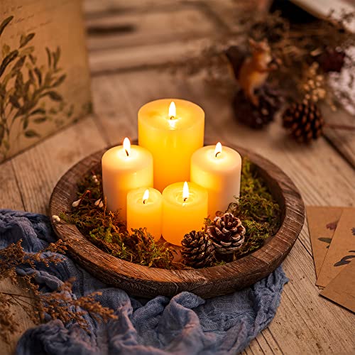 Hanobe Bandeja de Madera para portavelas: Placa Redonda Decorativa para Velas, Centro de Mesa de Granja, bandejas de Madera rústica, para Navidad, Boda, Halloween, decoración del hogar - imagen 8