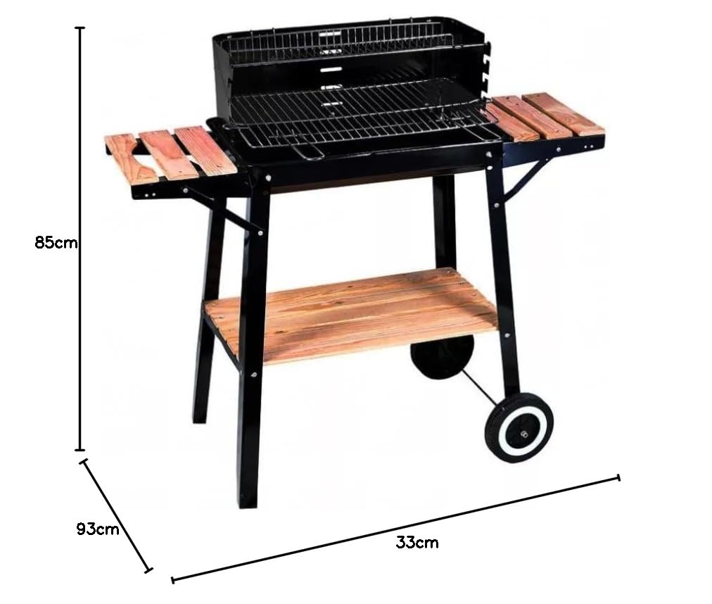 Barbecue A Carbonella Portatile Rettangolare - Griglia Compatta 35x28x55 Cm Per Giardino E Campeggio - Foto 7