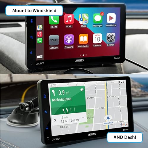 image for JENSEN JDASHCP 7-inch Portable Wireless Dash Mount Car Stereo Radio Sc
