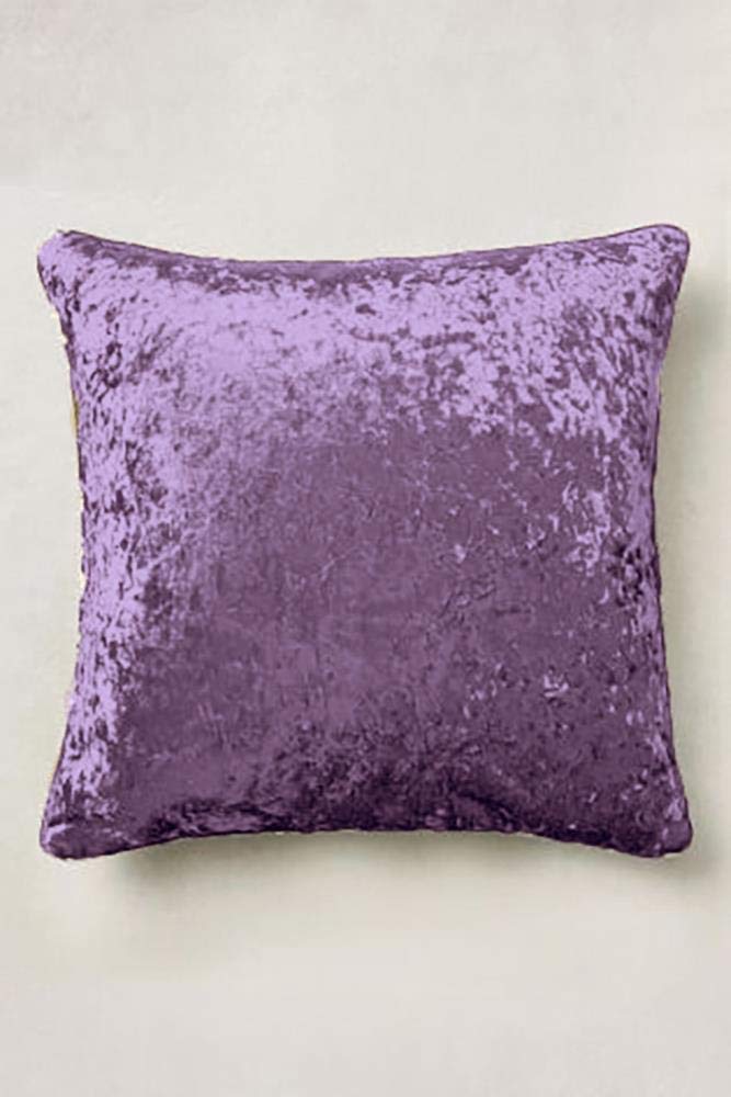 Value Comfort Home Set of 2 - Large Luxury Super Soft CRUSHED VELVET Filled Cushions - Colour Options Aubergine (2)