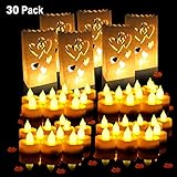 Ven con bolsas de vela en forma de corazón-- Bolsas duraderas y es tan hermoso poner las velas en las bolsas