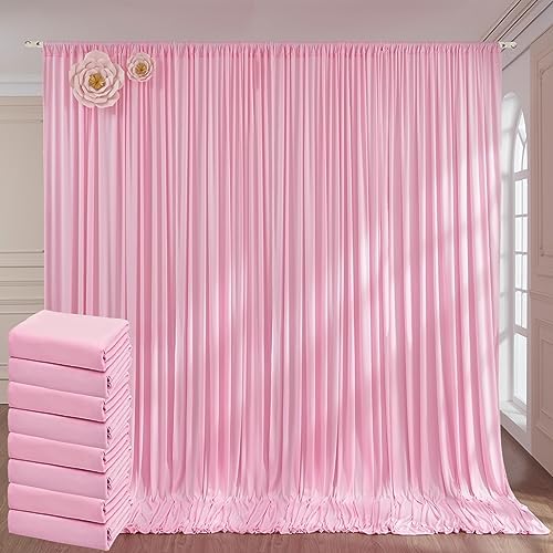 10ft x 10ft Wrinkle Free Black Backdrop Curtains for Parties, Polyester Photo Backdrop Drapes 2 Panels 5x10ft Photography for Wedding Birthday Backdrop Background