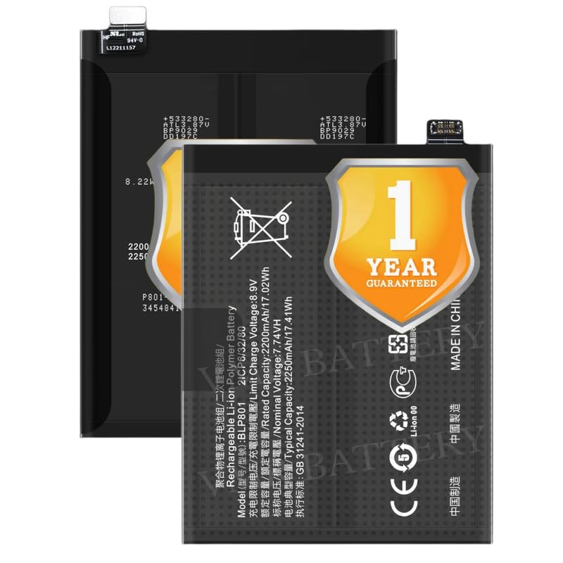Image of Original BLP801 Battery Compatible for OnePlus 8T (KB2000, KB2001, KB2003, KB2005) | OnePlus 9R (LE2100, LE2101) - (4500mAh) - 1 Year Warranty K7