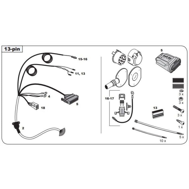 Faisceau SPECIFIQUE 13 Broches pour Peugeot Partner III L1 (07/18