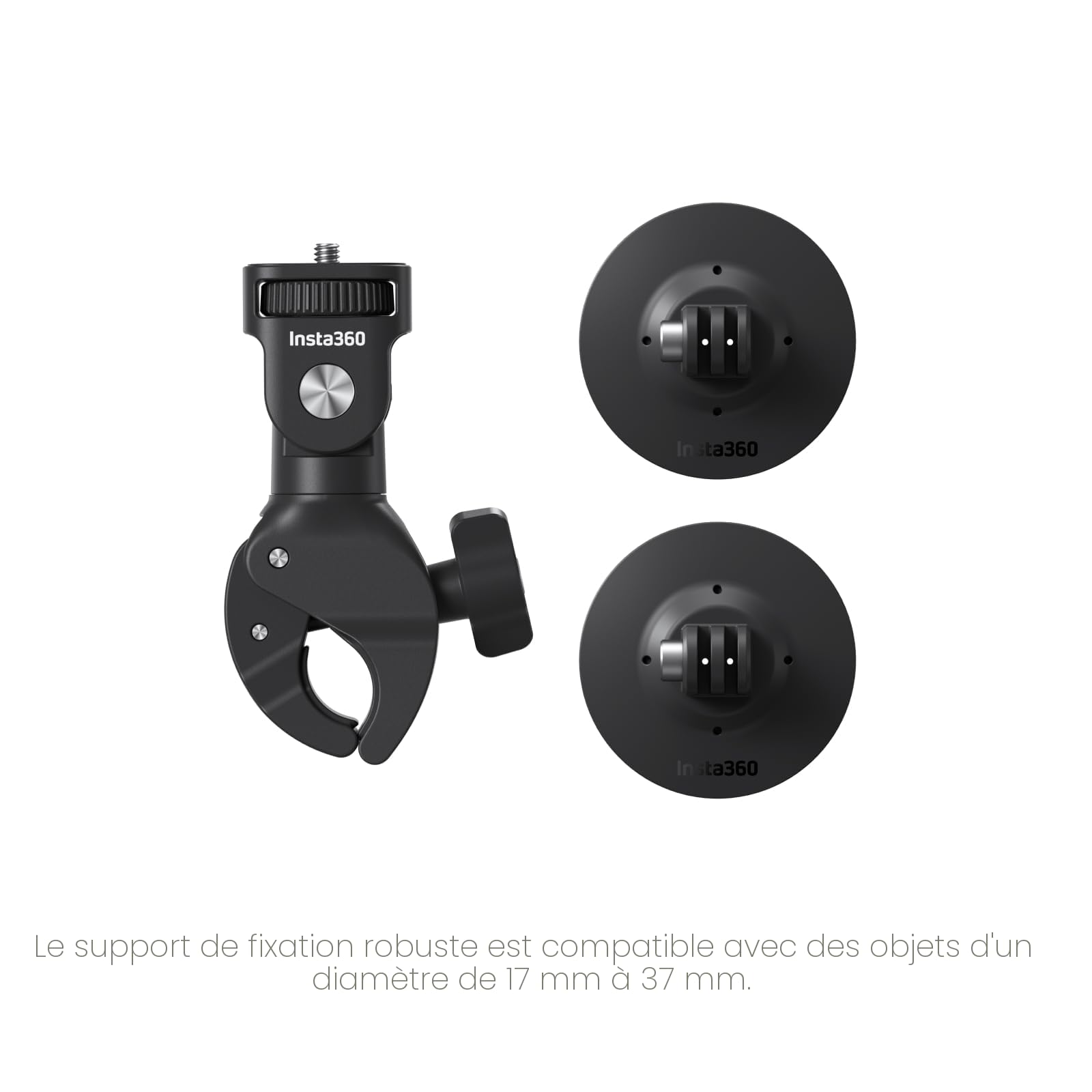 Insta360 Ensemble Moto avec Pince Universelle puissante et Support adhésif Flexible pour caméras