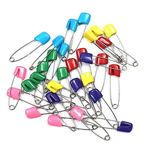 CozofLuv Verschiedene Farbe Baby Kind Säugling Kinder Tuch Windel Windel Pins Sicherheit Safe Hold Clip Locking Tuch Baby Kind Säugling Kinder Kunststoff Kopf Sicherheit Kopf Pins (50stk) Cover