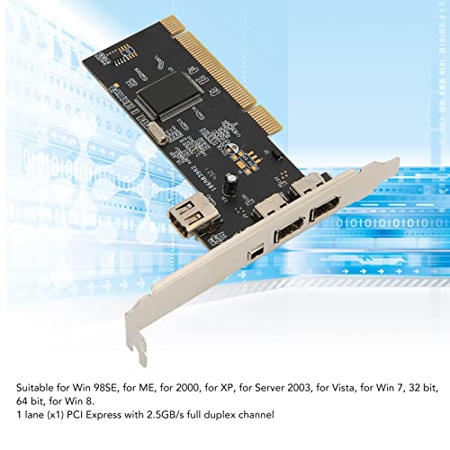 Tarjeta Firewire 1394 PCIe de 3 puertos para PC de escritorio con canal duplex de 2.5 GBs 2