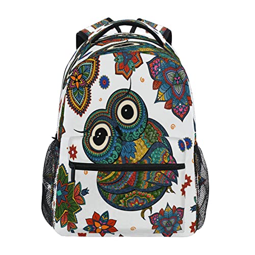 Mochila de viaje para laptop, diseño tribal de búho, pájaro, colegio, escuela, estudiante, iPad, tablet, mochila de hombro para hombres, mujeres, niñas, niños, senderismo, mochila de día, múltiples