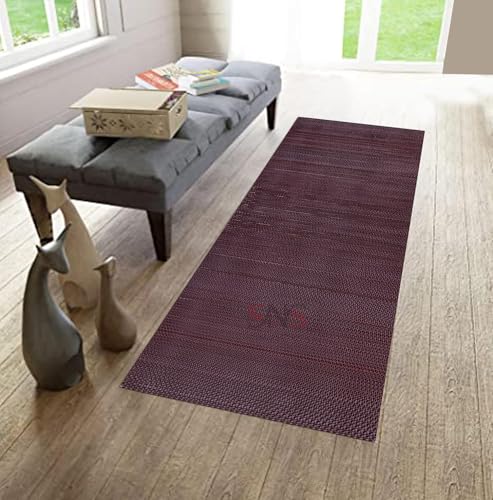 Image of NEXORA Anti Skid & Multipurpose Bathroom Mat| Shower Mat| Carpet| Rugs| Doormat| Rainmat| Swimming Pool Mat||Wine,2x16ft