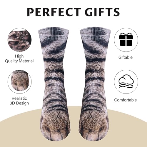 Lustige Katze Socken Herren Damen Teenager - Witzige 3D Katzen Coole Tier Pfote Motiv Socken Kleine Geschenkideen für Männer Papa Katzenliebhaber Adventskalender Weihnachten Geburtstag Vatertags