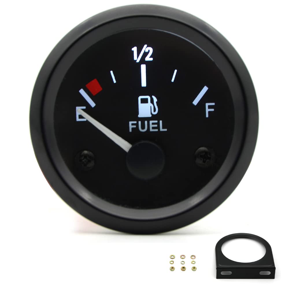 Jauge de carburant 2 pouces 52mm compteur universel de jauge de niveau de carburant de voiture avec capteur de carburant numérique LED pointeur de gamme E-1/2-F 12 V pour bateau SUV