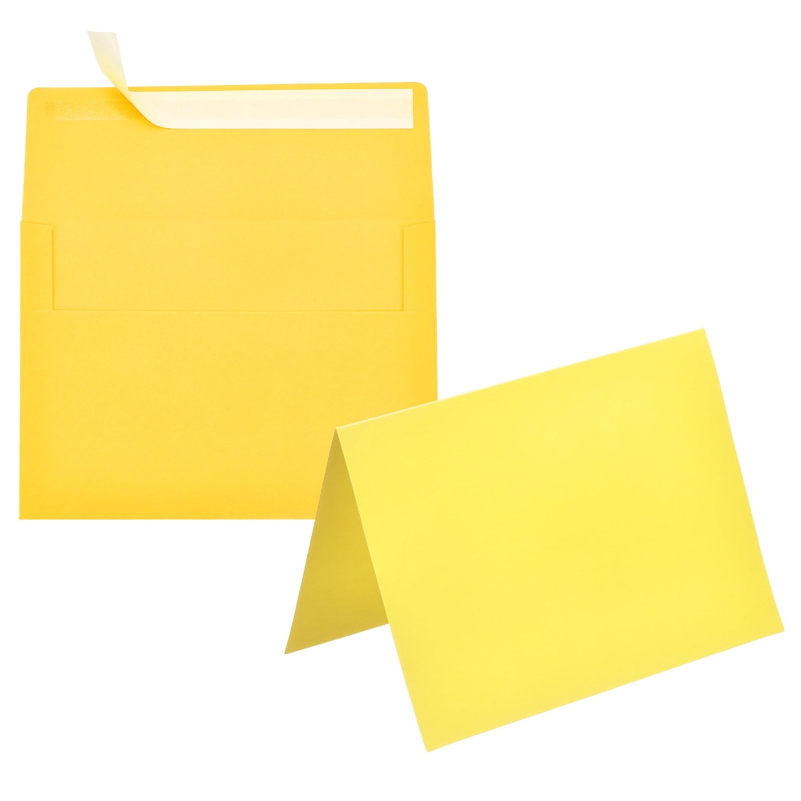 PATIKIL 50Pack Lemon Yellow 5x7 Blank Cards and Envelopes, Self Seal A7 Envelopes with Folded Cardstock Small for Greeting Cards Wedding Greeting
