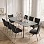 1 Grey Table + 8 Velvet Chair|black