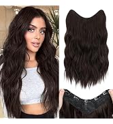 S-noilite One Piece Clip in Hair Extensions 18 Inch U-Shaped Dark Brown Hair Extensions Weft with...