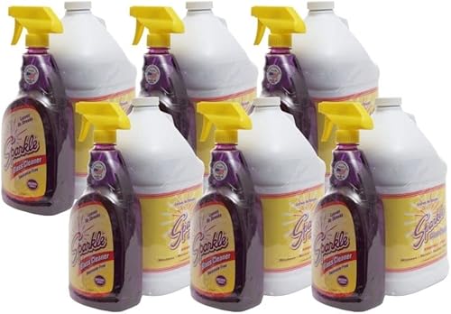 Sparkle Botella de spray de limpiador de vidrio y botella de repuesto, limpiador de vidrio de fórmula original sin amoníaco, no deja rayas, botella