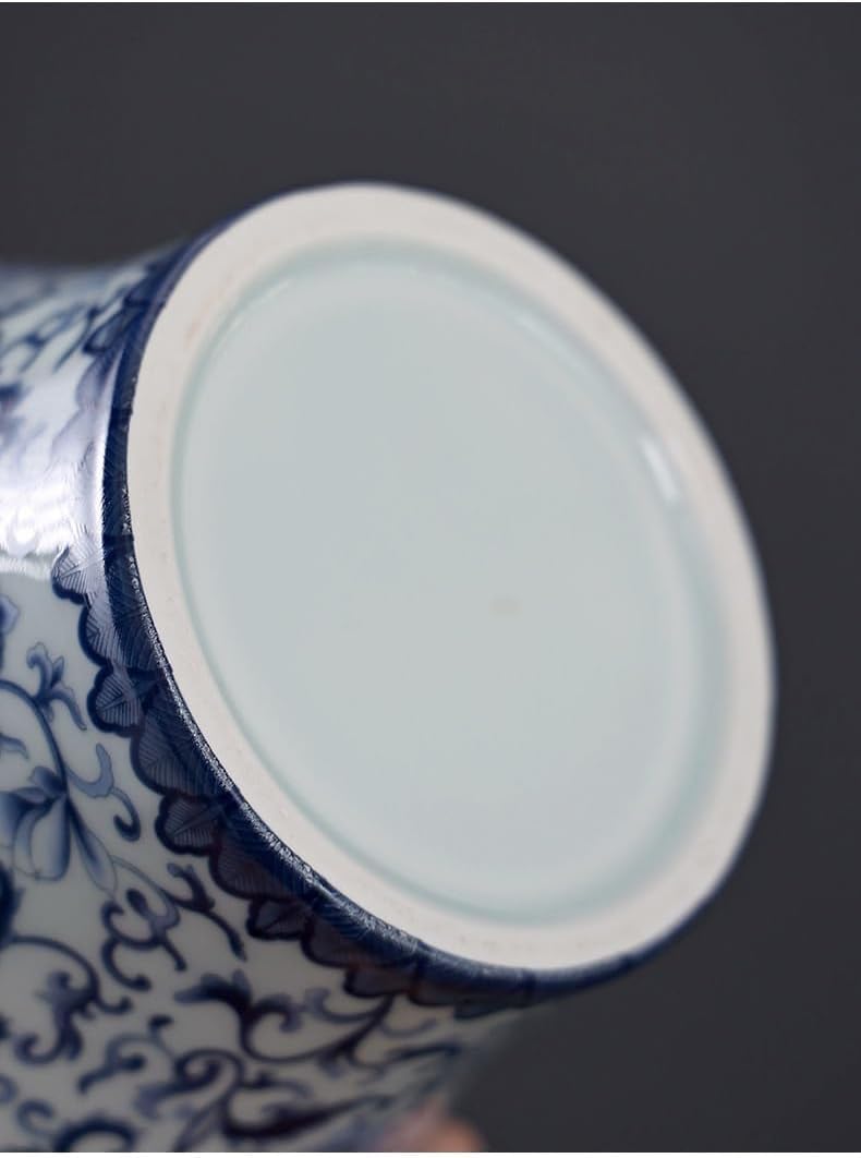 Bote De Cerámica China para Té, Tarro De Jengibre con Tapa, Ideal para Guardar Galletas Y Especias. Navy Blue Small