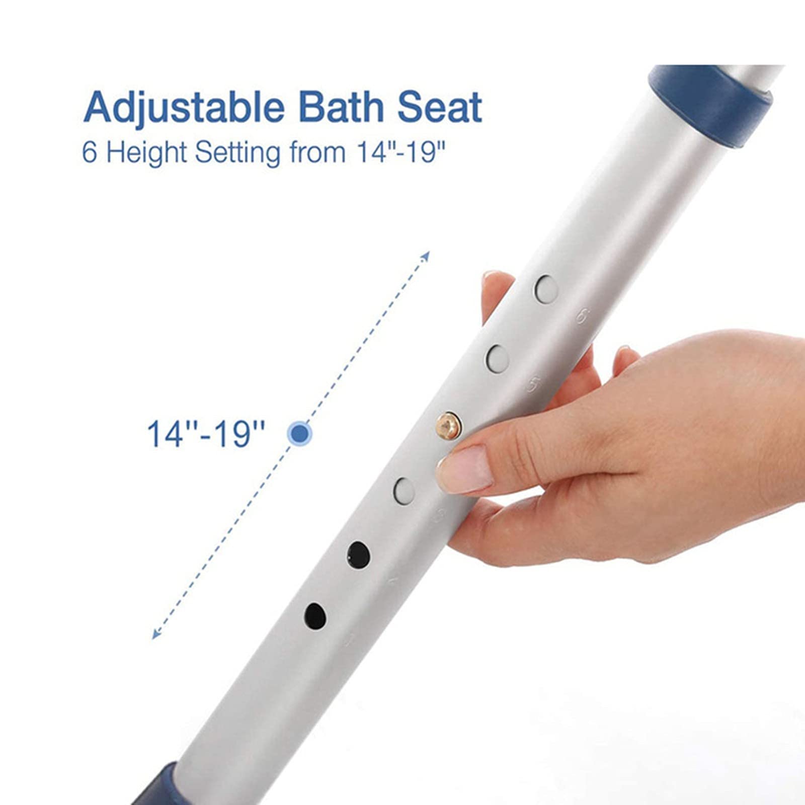 Taburete de ducha giratorio – Asiento de baño ajustable, antideslizante, ligero, silla de bañera para personas mayores, discapacitados