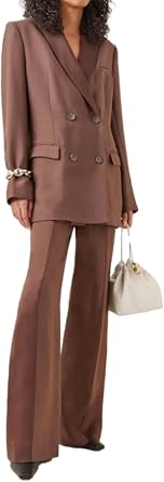 Womens Suit Double Breasted Buttons Jacket & Pants 2-Piece Business Office Tuxedos