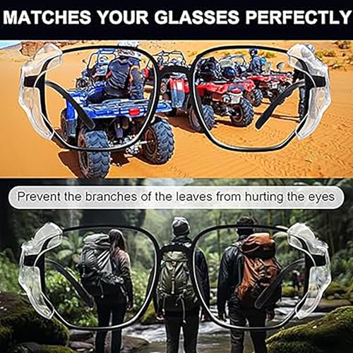 Image of 2 Pcs Safety Glasses Side Shields Clear Side Protectors for Eyeglasses, Protective Shields for Construction, Laboratory and Outdoor Work, Compatible with Most Safety Goggles and Eyewear