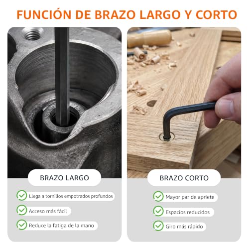 Miniatura 3 de Amazon Basics Juego de 36 Llaves Allen Hexagonales, Acero Cromo-Vanadio, Tamaños Métricos e Imperiales con 2 Estuches, para Bicicleta, Montaje de Muebles, Automóvil y Bricolaje