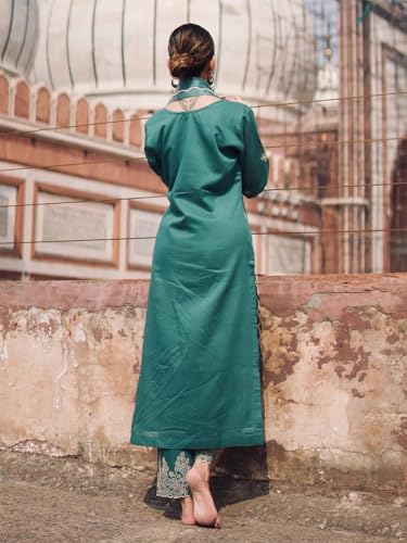 Image of Royal Export Women's Kurta Set | Viscose Silk Floral Embroidered Straight Kurta Pant Dupatta Set Kurta Sets for Women | Ladies Kurta Set