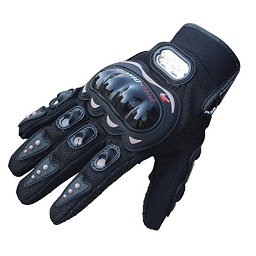 Koly 1 paire de gants de moto, courts et noirs, gants dété en similicuir, Homme Femme, Koly-HJ, Noir , XL = L