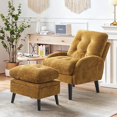SENYUN Accent Chair with Ottoman Cover