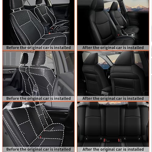 Image of AOMSAZTO Custom Fit Seat Covers for Toyota Corolla 2020 2021 2022 L,LE, Car Seat Cover Full Set Waterproof, Full Set Faux Leather Black
