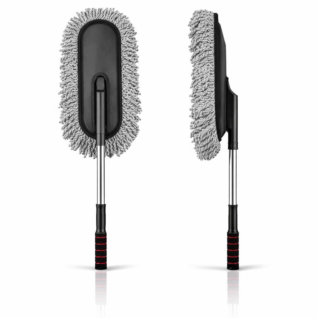 Car Duster Microfiber Brush with Extendable Handle – Scratch Free Car Cleaning Tool for Interior Exterior, Long Handle Dust Cleaner for Dashboard, Windshield, SUV, Bike & Home Cleaning Accessories-picture-37