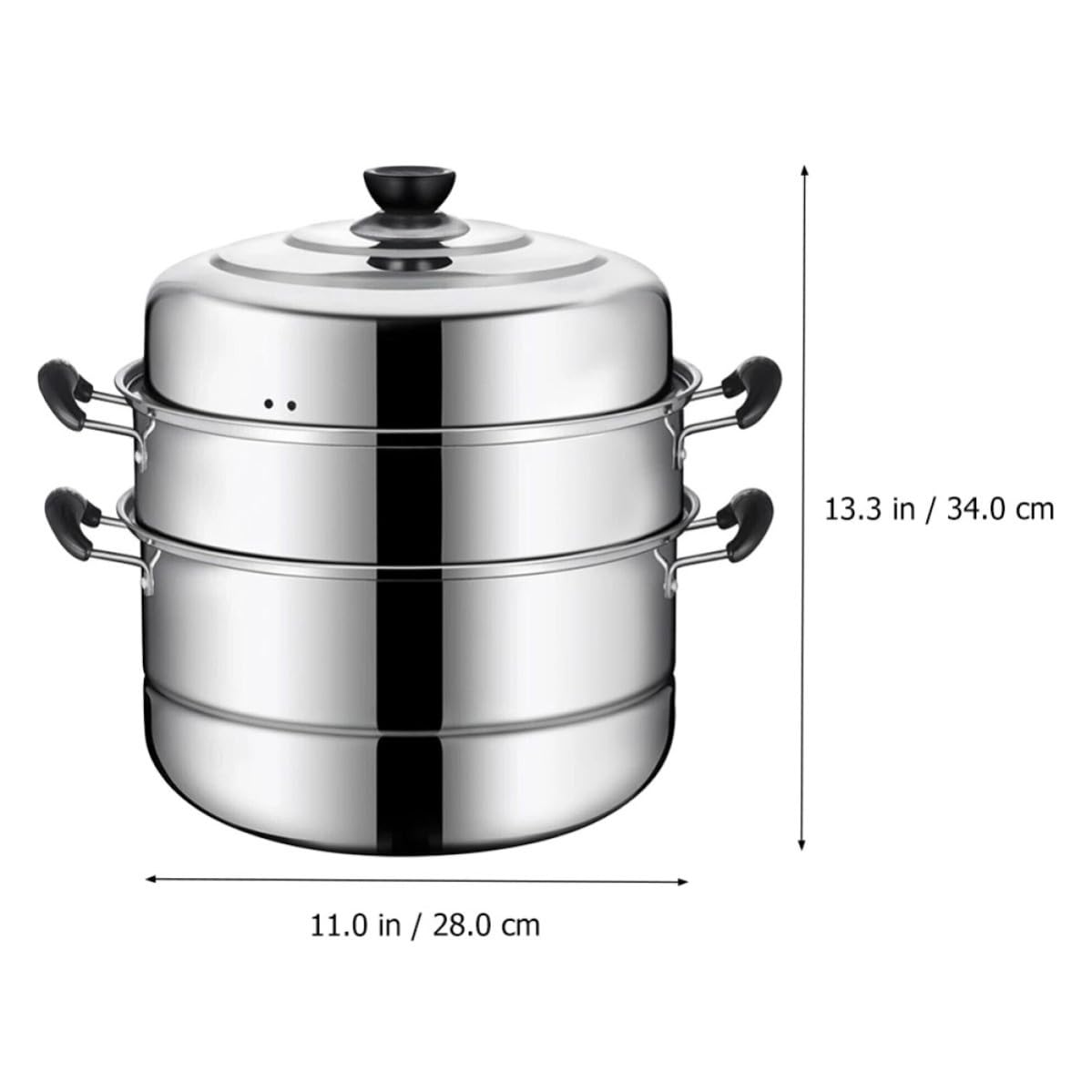 Acero Inoxidable Olla de Vapor de 3 Niveles para Cocina Casera