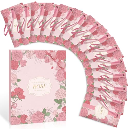 Scent-Hi Scented Sachets, Wardrobe Fresheners, 14 Pack - Rose Fragrance Drawer for Clothes, Closet, Cupboard, Car