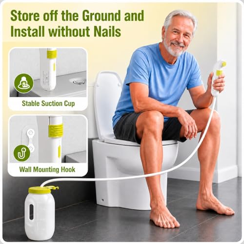 Portable Bidet for Travel – Electric High Pressure Rechargeable Bidet for Women & Men, 2.5L Bottle, 1600mAh Battery, 1300ML/min Strong Flow, Waterproof Personal Hygiene Sprayer for Travel & Home - image 8