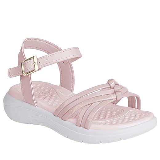 Sandália Infantil Menina Brilho Kidy Fly Nude Branco Tamanho:33