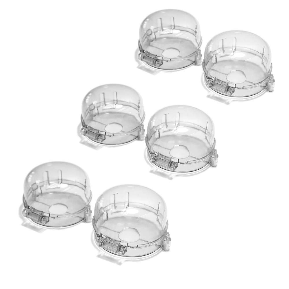 Kiddigard Stove Knob Covers for Child Safety - Small to Medium Sized Clear Kitchen Stove Knob Covers for Child & Baby Safety – Value for Money with Step-by-Step Instruction Guide, 6 Count