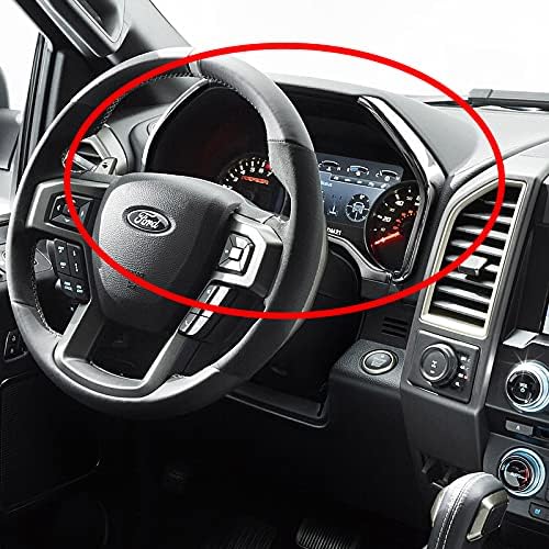 Miniatura 5 de Moldura cromada plateada para salpicadero compatible con Ford F150 F-150 2015 2016 2017 2018 2019 2020 2021, cubierta de tira de instrumentos de