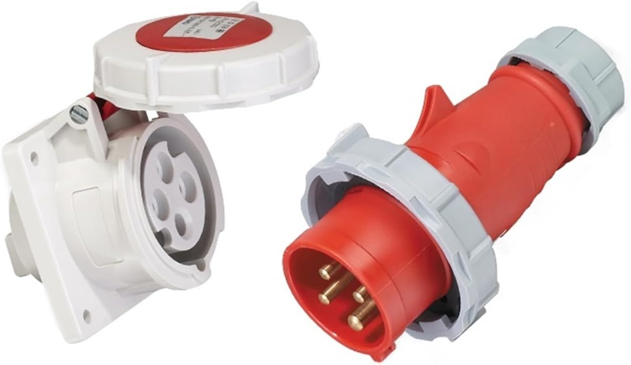 IP67 Industrial Plug Refrigerator Freezer Container Plug Industrial Marine Refrigerator Connector 4-core 32A-3h 4Pin(380v-440v-interlock Socket)