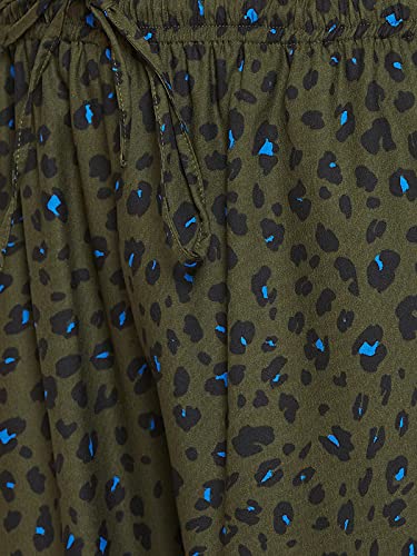 Image of Clovia Women's Satin Animal Print Crop Top & Pyjama