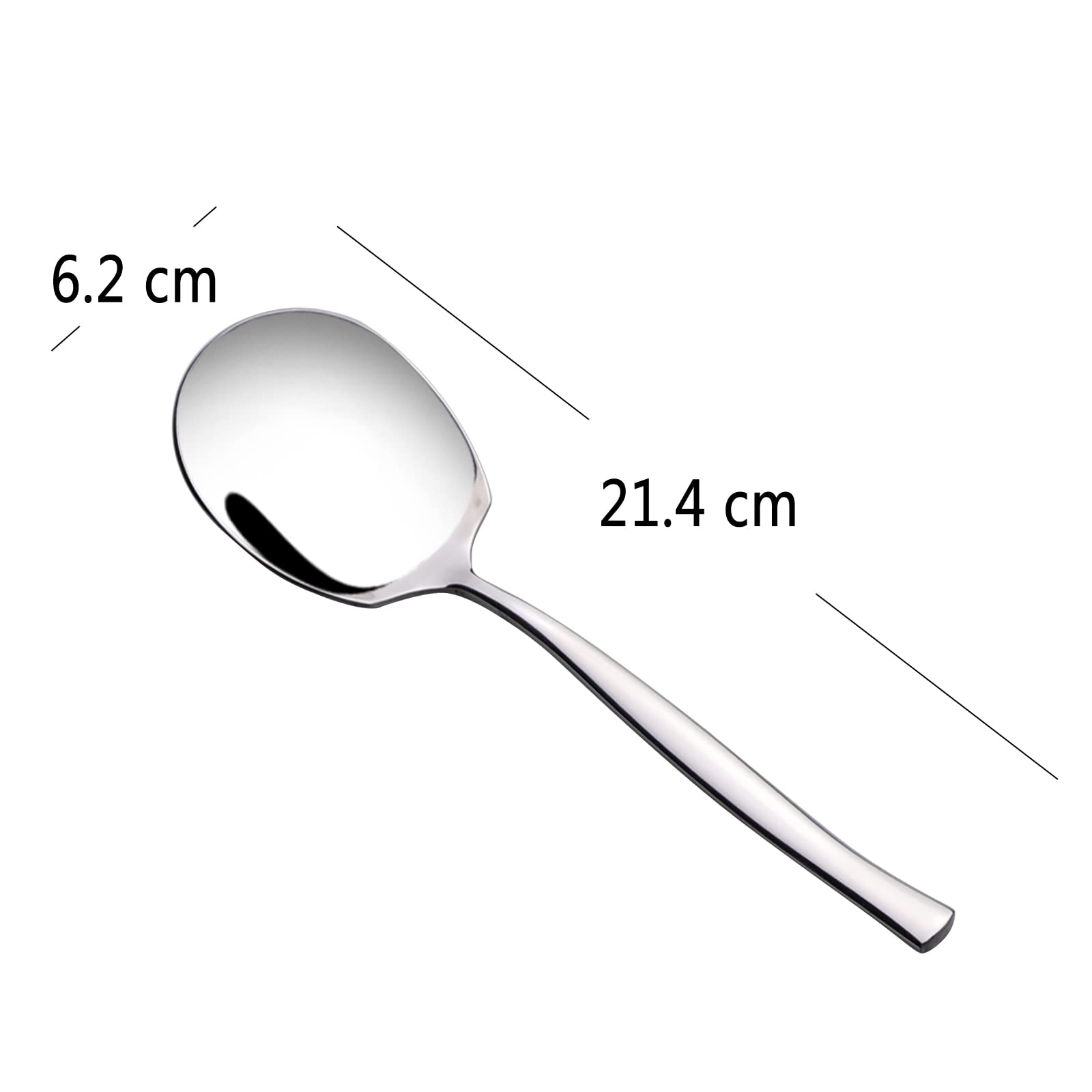 Qskely 6-Piece Stainless Steel Buffet Serving Spoon, Large Serving Spoons, Silver - Image 2