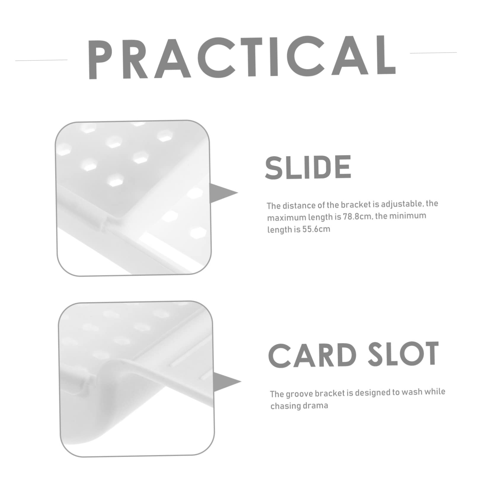 OUNONA Telescopic Bathtub Shelf Retractable Plastic Rack Home Bath Organizer White