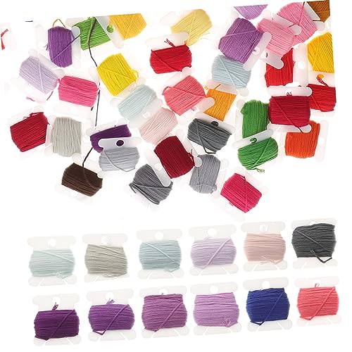 Housoutil Embroidery Thread Kit 50 Thread Colors Line Board for Hand Machine Sewing Cross Stitching